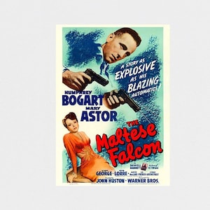 The Maltese Falcon 1941 Movie POSTER PRINT A5-A1 40s Humphrey Bogart Classic Hollywood Vintage Film Wall Art Decor