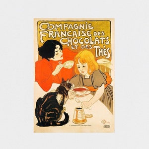 Chocolats et des Thès 1895 POSTER PRINT A5-A1 Compagnie Française Vintage Retro French Advert Wall Art Decor