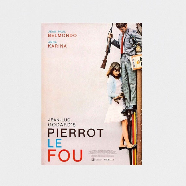 Pierrot le Fou 1965 Movie POSTER PRINT A5A1 Jean-Luc Goddard French Cult Cinema Film 60s Anna Karina Wall Art Decor