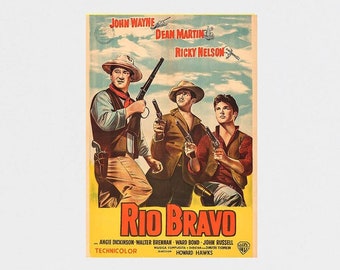 Rio Bravo 1959 Movie POSTER PRINT A5-A1 50s John Wayne Howard Hawks Cowboy Western Film Wall Art Decor