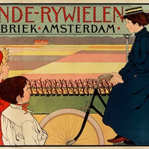 Hinde-Rywielen Amsterdam POSTER PRINT A5-A1 Vintage Dutch Advert Illustration Van Caspel Wall Art Decor
