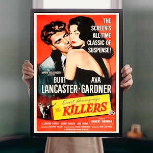 The Killers 1946 Movie POSTER PRINT A5 A2 40s Ava Gardner Burt Lancaster Classic Hollywood Vintage Film Hemingway Wall Art Decor