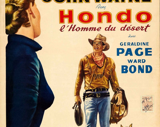 Hondo 1953 Movie POSTER PRINT A5 A2 John Wayne Western Cowboy Film Cinema Vintage Wall Art Decor