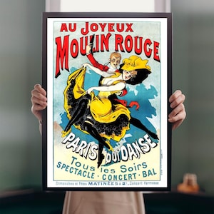 Au Joyeux Moulin Rouge Paris 1896 POSTER PRINT A5-A1 French Cabaret Show Vintage Retro Wall Art Decor Design