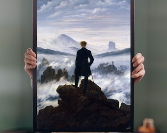 Wanderer above the Sea of Fog 1818 POSTER PRINT A5-A1 Caspar David Friedrich German Painting Vintage Wall Art Romanticism Decor
