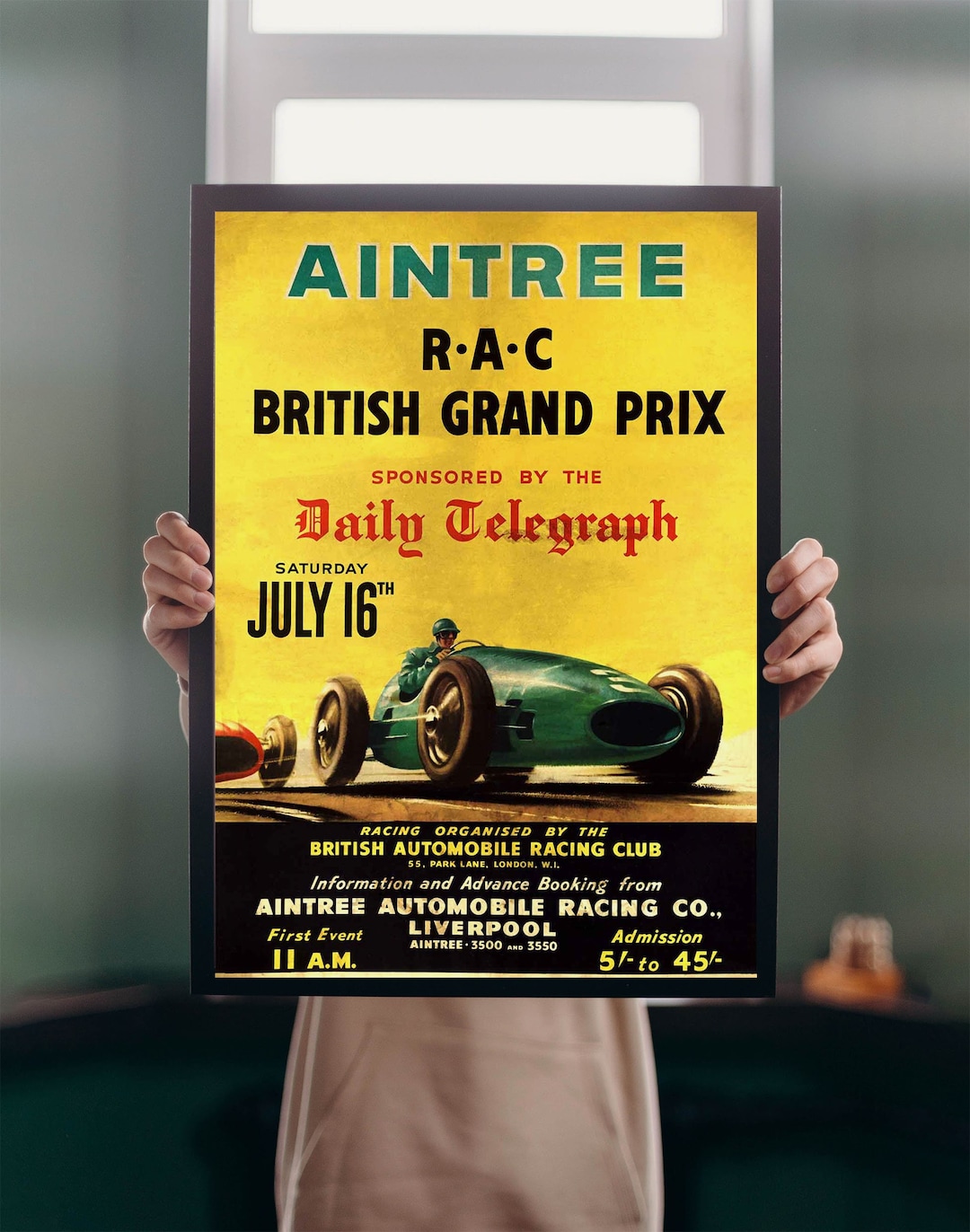 Aintree British Grand Prix 1955 POSTER PRINT A5A1 Vintage Retro Motor ...