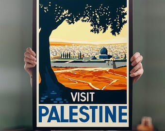 Visit Palestine Travel POSTER PRINT A5-A1 Vintage Midden-Oosten Retro Wall Art Decor moderne illustratie