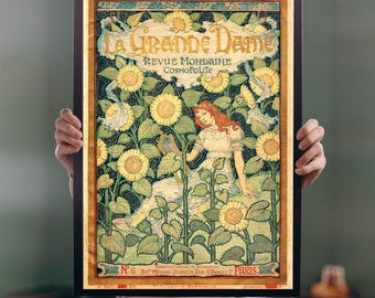 La Grande Dame 1893 POSTER PRINT A5-A1 Vintage French Magazine Paris Advert Wall Art Floral Decor