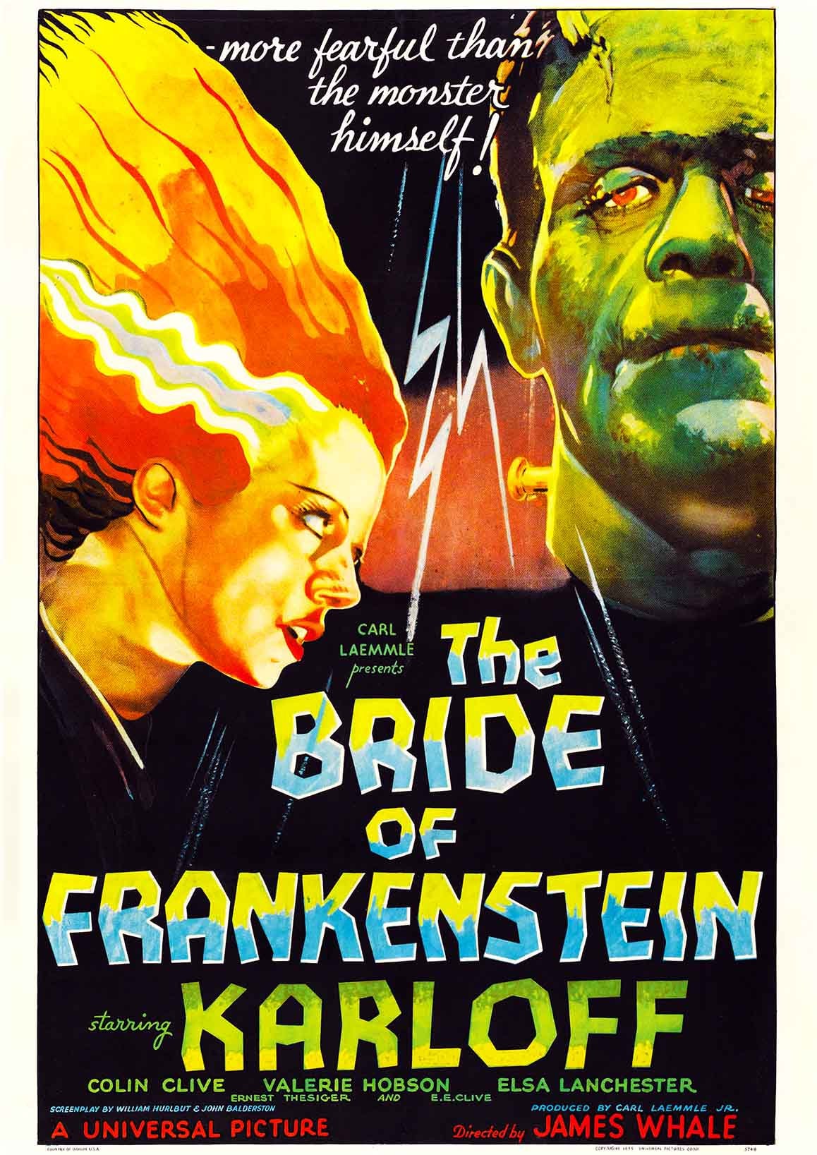 Bride of Frankenstein 1935 Movie POSTER PRINT A5-A1 Karloff 30s Vintage ...