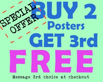 3for2 POSTER PRINT Offer A5A1 Use this listing & Message for Film Music Cult Wall Art Vintage Decor