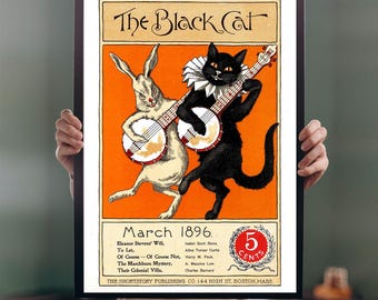 The Black Cat 1896 POSTER PRINT A5-A1 Vintage Magazine USA Boston