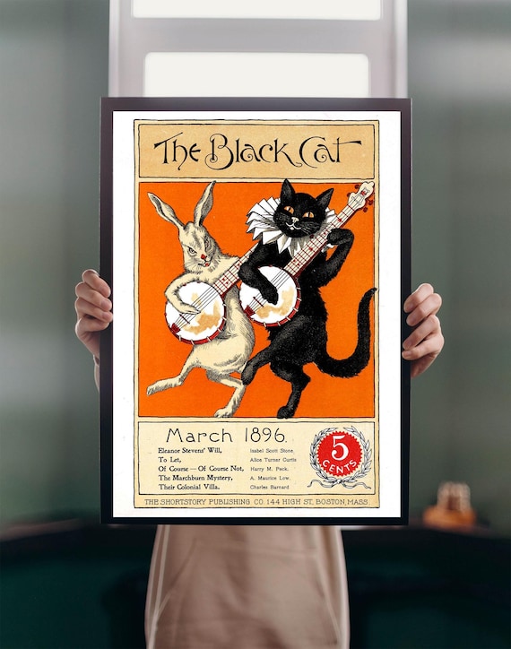 The Black Cat 1896 POSTER PRINT A5-A1 Vintage Magazine USA Boston