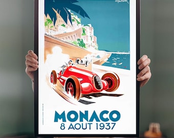 Monaco Grand Prix 1937 POSTER PRINT A5-A1 Vintage Retro Motor Racing Sports Formula1 Advert Wall Art Decor