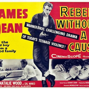 Rebel Without a Cause 1955 Movie POSTER PRINT A5-A1 Cult James Dean 50s Classic Cinema Film Wall Art