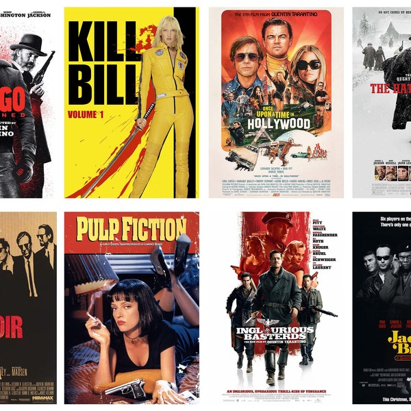 Tarantino Director Collection POSTER PRINTS Gift Set A5-A3 Fridge Magnet Film Cult Movie Wall Art Vintage Retro Decor