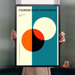 Führend in der Herrenmode 1923 POSTER PRINT A5-A1 Exhibition 20s German Bauhaus Design Illustration Wall Art Vintage Minimalist Mens Fashion