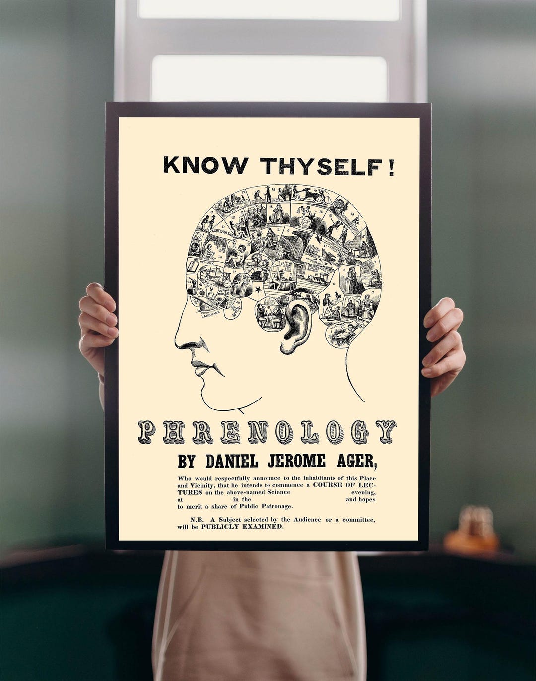 Know Thyself Phrenology 1825 POSTER PRINT A5-A1 Vintage Ephemera Mind ...