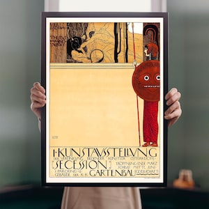 Gustav Klimt Vienna Secession Poster: Austrian Art Nouveau Exhibition Print
