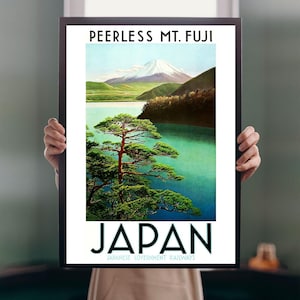 Japan Berg Fuji POSTER PRINT A5-A1 Vintage 1930er Jahre Japanische Eisenbahn Anzeige Wandkunst Vintage Reisedekor