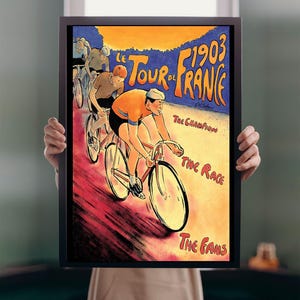 Première affiche du Tour de France 1903, impression A5-A1 vintage rétro cyclisme sport Français Promo annonce Art mural déco