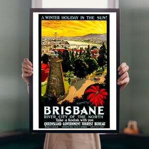 Brisbane Australia Travel 1920s POSTER PRINT A5-A1 Kodak Advert Vintage Railway Retro Wall Art Deco
