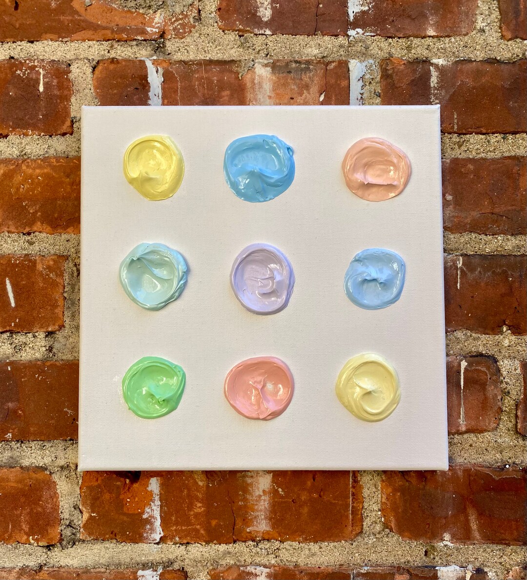 Heavy Texture Acrylic Painting Paint Circles Series Mini Etsy