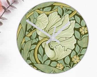 Pimpernel By William Morris Art Print Wall Clock Vintage Art Nouveau Flower Wall Clock Housewarming Gift Idea