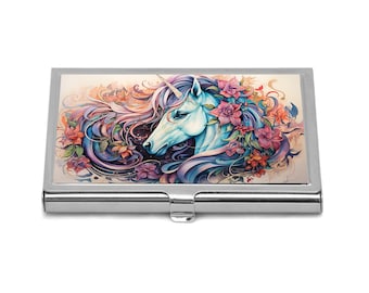 Unicorn Business Card Case Fairy Tale Card Holder Art Nouveau Business Card Holder Unicorn Pastel Card Holder For Her