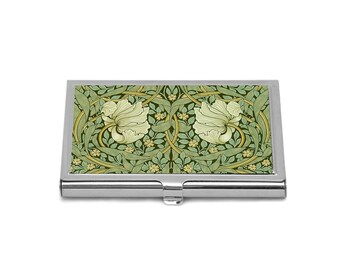 Business Card Holder Pimpernel Art Nouveau Flowers Credit Card Holder William Morris Ornament Business Card Case Flower Card Holder