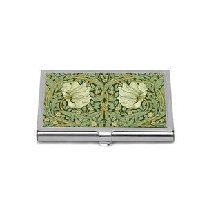 Porte-cartes de visite, mouron, fleurs Art nouveau, porte-cartes de crédit, ornement William Morris, porte-cartes de visite, fleurs, porte-cartes image 1