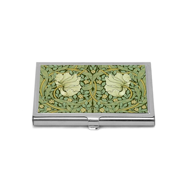 Business Card Holder Pimpernel Art Nouveau Flowers Credit Card Holder William Morris Ornament Business Card Case Flower Card Holder