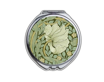 Compact Mirror Art Nouveau William Morris Mirror Pimpernel Print Pocket Mirror Cosmetic Mirror Flowers Ornament Makeup Mirror Gift For Her
