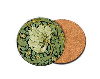 Pimpernel Coasters Art Nouveau Coasters William Morris Print Hot Drinks Wooden Coasters Vintage Flower Ceramic Coasters Gift Idea For Her