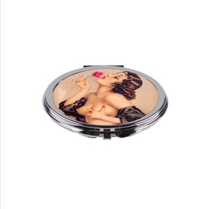 Memories of Olive Mirror by Alberto Vargas, Pin-Up Compact Mirror, Retro Purse Mirror, Vintage Makeup Gift, Art Deco Vanity Accessory