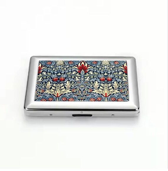 William Morris Cigarette Case Vintage Art Nouveau Floral Metal Holder  Elegant Tobacco Box Botanical Smoking Accessory Gift for Him or Her