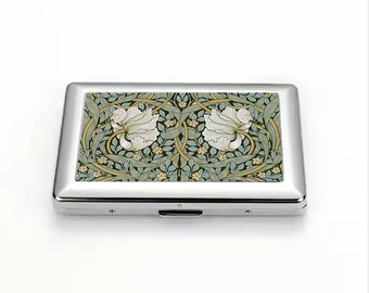 off white cigarette case Pimpernel Art Nouveau Cigarette Case Vintage William Morris Art Floral  Smoker Accessory Gift Idea For Her