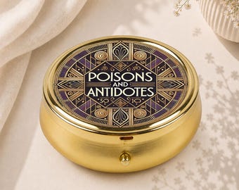 Portapillole per veleni e antidoti, astuccio per medicinali vintage Art Déco, contenitore tascabile per pillole