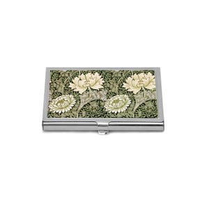 William Morris Chrysantheme Visitenkartenetui, Floral Kartenetui für Frauen, Vintage Botanisches Geschenk, elegantes Geldbörse Zubehör
