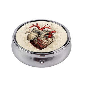 Mechanical Heart Steampunk Pill Box Gothic Clockwork Design Travel Organizer Unique Industrial Art Gift For Steampunk And Gothic Lovers