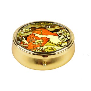 Pillendoosje Paul Berthon L'Ermitage, art nouveau-vrouwontwerp, vintage medicijnkoffer, compacte reispillenhouder, zak sieradendoosje cadeau