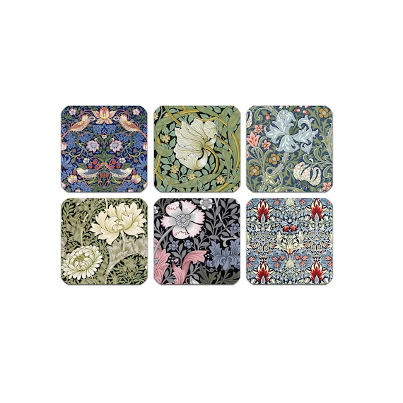 ウィリアムモリス コースター 6枚セット セラミック コルク スクエア