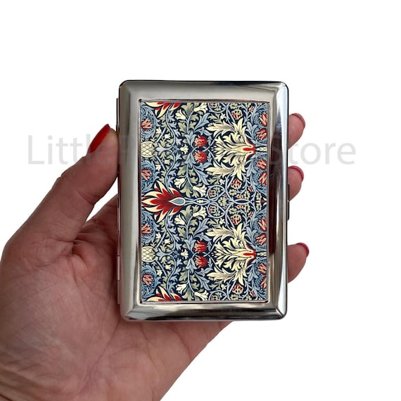William Morris Cigarette Case Vintage Art Nouveau Floral Metal Holder  Elegant Tobacco Box Botanical Smoking Accessory Gift for Him or Her