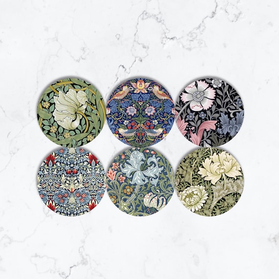 ウィリアムモリス コースター 6枚セット セラミック コルク スクエア