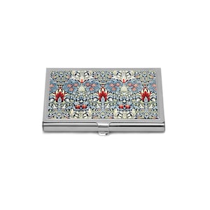Porta biglietti da visita William Morris, porta carte di credito floreale vintage, portafoglio Art Nouveau per donna, regalo con design botanico per lei