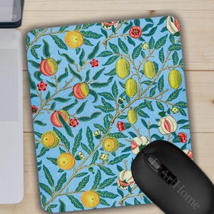 Fruit by William Morris Art Mouse Pad, Vintage Pomegranate Design, Art Nouveau Mousepad, Unique Desk Accessory, Gift for Her