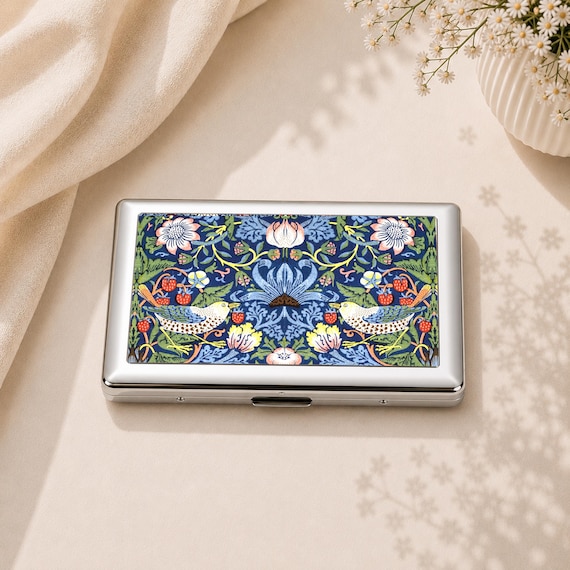 floral cigarette case Japanese Silver with Flower Cart Floral Design Flowers Cigarette Case