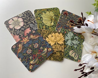 Onderzetters William Morris Art Coasters Set van 6 Art Nouveau cadeau verpakt dikke kartonnen Coasters warme dranken Vintage bloemen Coasters voor haar