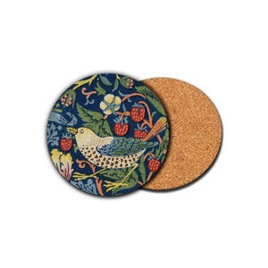 Sottobicchieri Strawberry Thief – Sottobicchieri in ceramica o cartone, design Art Nouveau di William Morris, idea regalo per lei, decorazione da tavola vintage