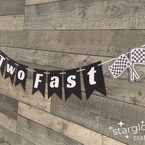 Two Fast birthday decoration Personalised Car Racing bunting