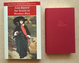 2 pc Lot Vintage Brontë Books: "JANE EYRE" Mini 4x6 Hardcover + "THe TeNaNT oF WiLDFeLL HaLL" Paperback. Classic Victorian Literature.